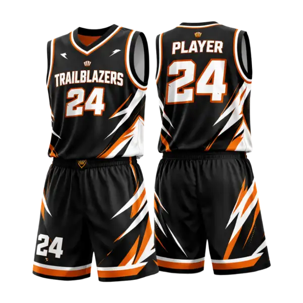 Custom basketball uniforms with sponsor logo — product image 1