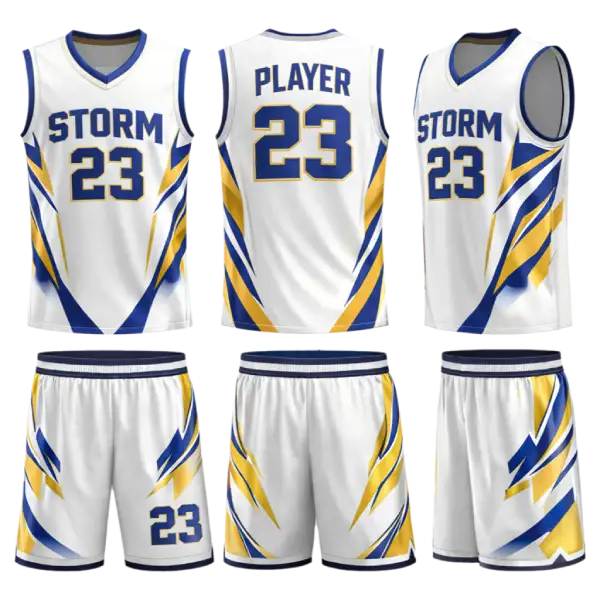 Custom Blue and White Basketball Jerseys Team — product image 3