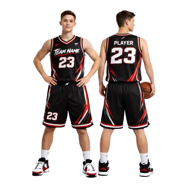 Custom white basketball jerseys with color trim team — product image 1