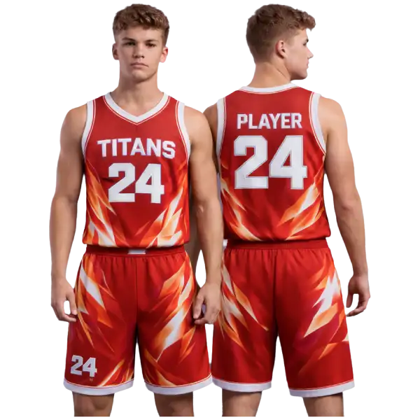 Custom maroon and gold basketball uniforms team — product image 1