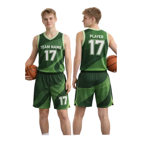 Custom teal and black basketball jerseys team — product image 1