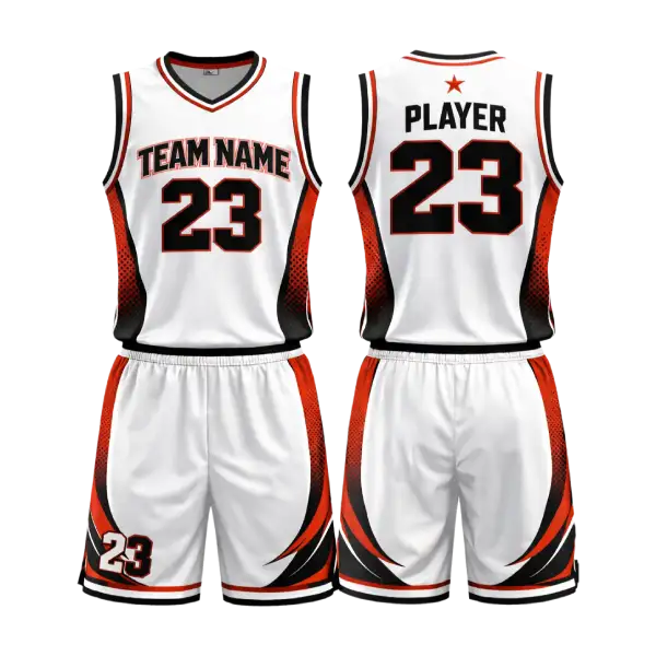 Custom Crimson and White Basketball Team Jersey — product image 2