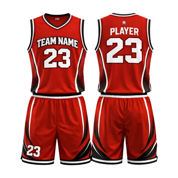 Custom Crimson and White Basketball Team Jersey — product image 1