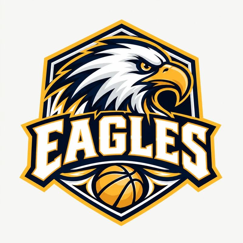Eagles team logo in navy, gold and white