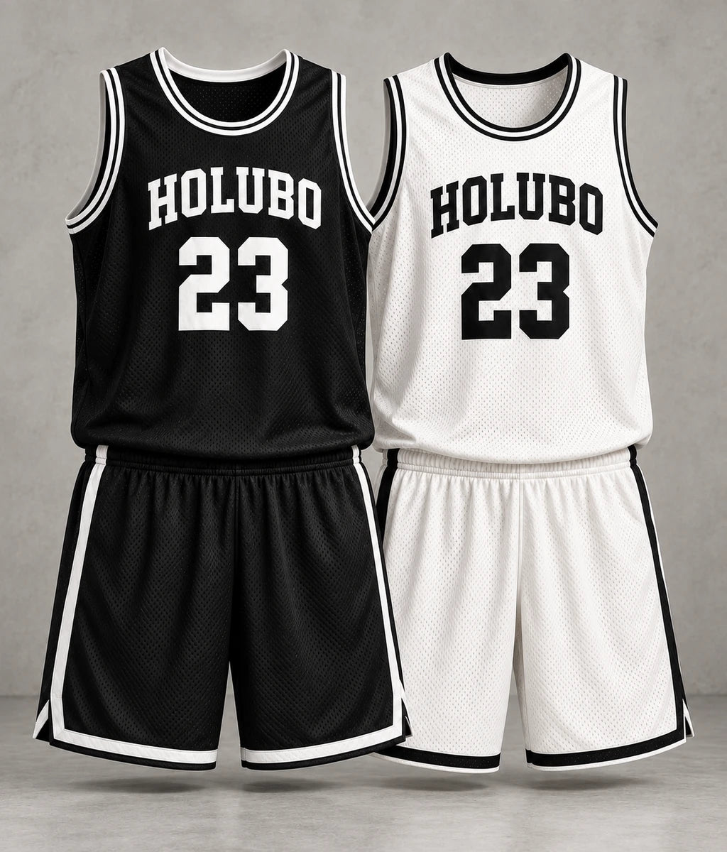 Reversible design basketball jersey and shorts