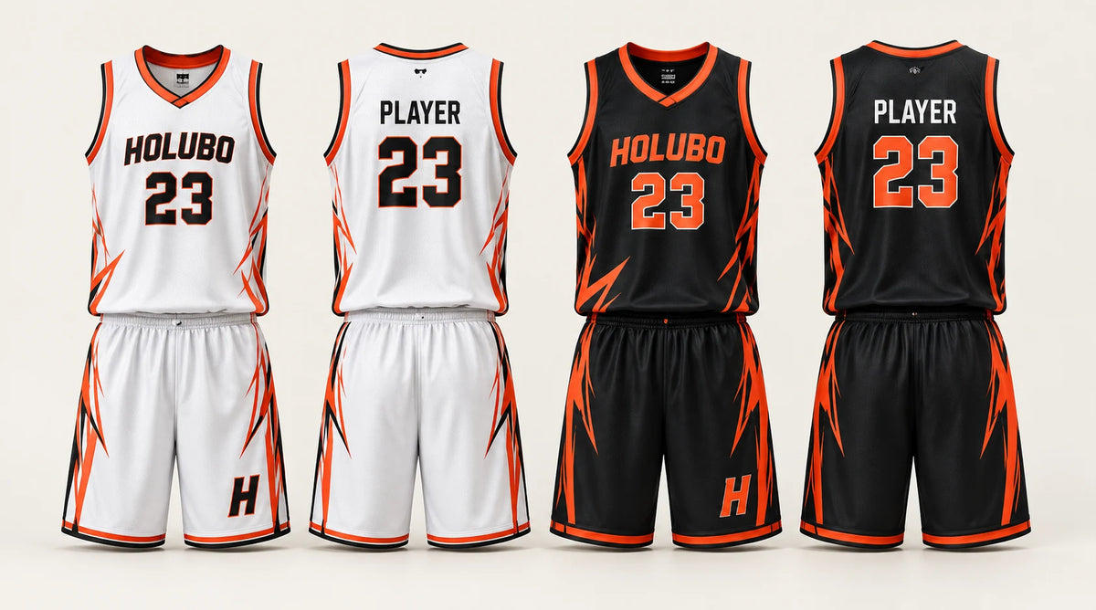 Classic game look: front and back of Side A and Side B with matching jersey and shorts